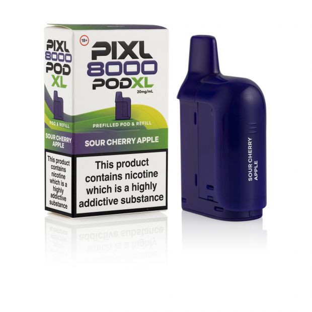 Pixl 8000 Sour Cherry Apple pod and box